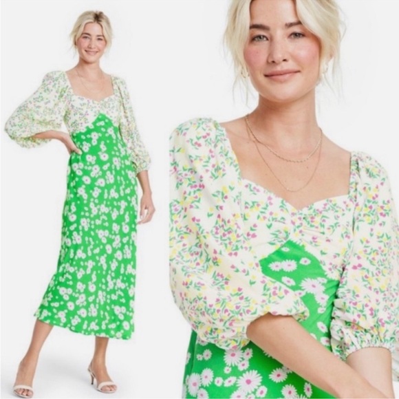 RIXO Green Floral Maxi Dress - Picture 3 of 3
